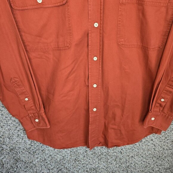 Duck Head Expedition Shirt Mens‎ Medium Orange Button Up Pockets Casual Cotton - Picture 5 of 8